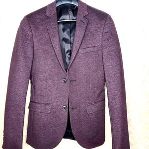 Fitted blazer in burgundy